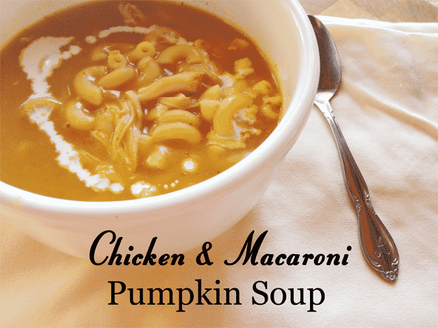 Chicken and Macaroni Pumpkin Soup