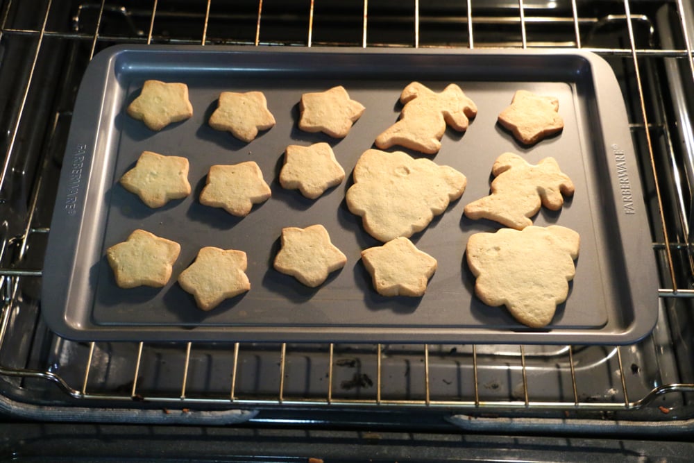 Baked Sugar Cookies on Pan