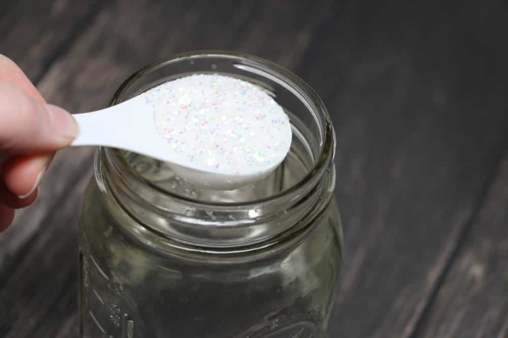 Mason Jar Snow Globe DIY - Add Glitter