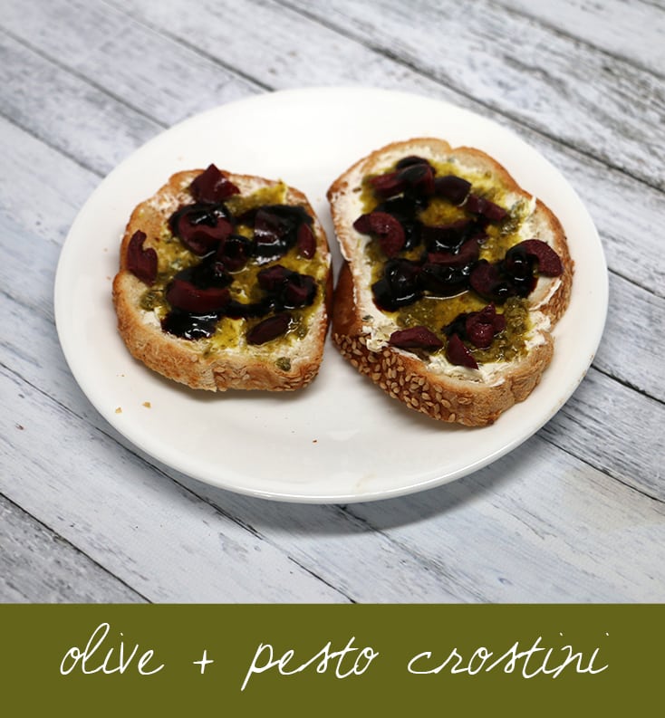 Olive and Pesto Crostini Recipe