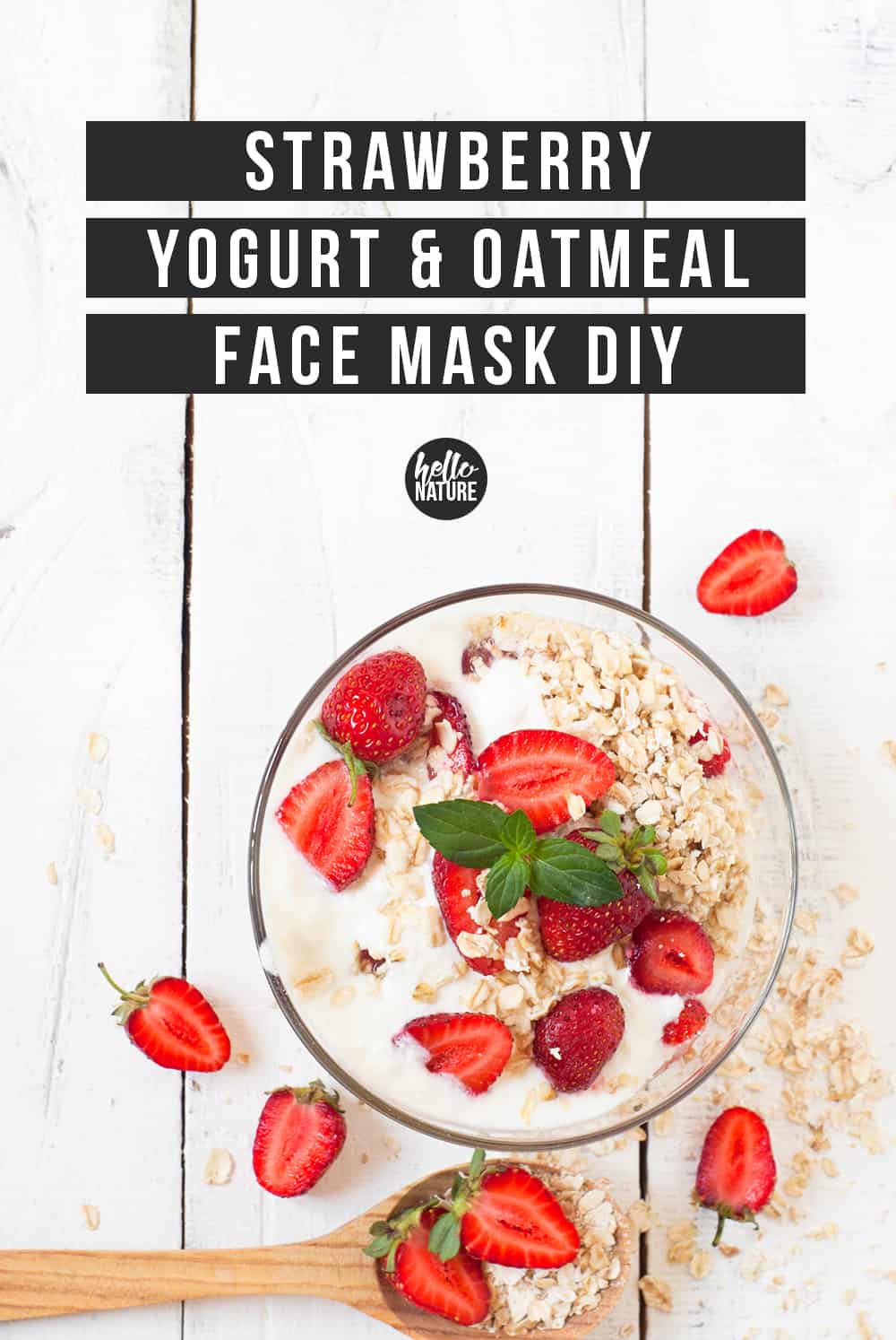 If you want a natural way to relieve dry, irritated skin, you'll love this homemade Strawberry Yogurt and Oatmeal Face Mask DIY. It's soothing and super easy to make with just three ingredients. Your face will reap the benefits from this simple DIY face mask at home in your PJs for less than the cost of a Starbucks latte. #OatmealFaceMask #StrawberryFaceMask #YogurtFaceMask #FaceMaskDIY #DIYFaceMask #DIYBeauty #BeautyDIY #AtHomeSpaNight #FrugalBeauty #BeautyHack #DrySkin