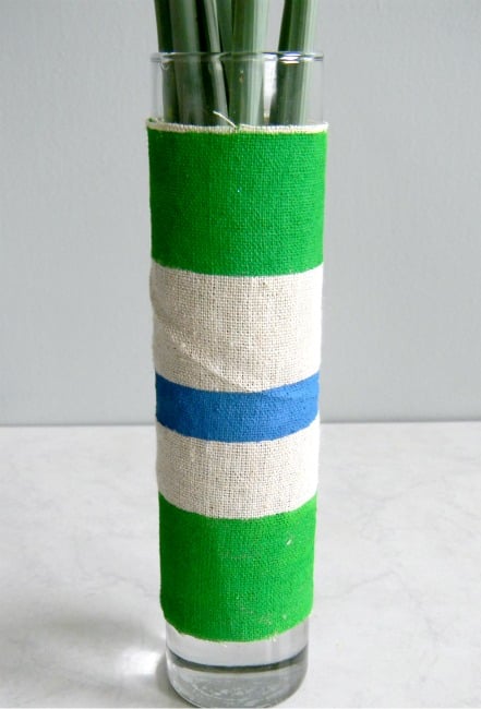 Painted Fabric Wrapped Vase DIY