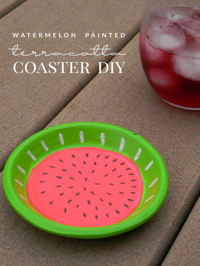 Watermelon Painted Terracotta Coaster DIY Bird s Eye Meeple