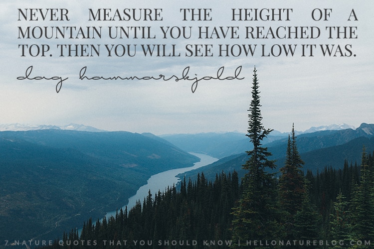 Never measure the height of a mountain until you have reached the top.