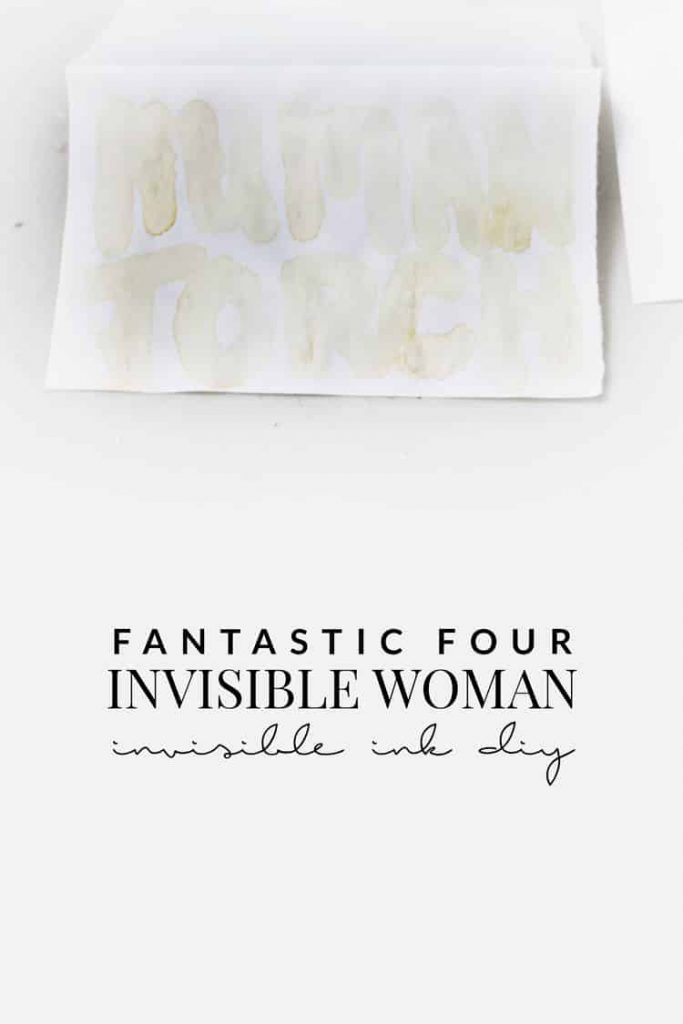 Three awesome Fantastic Four Movie Night DIYs so you can have a fantastic movie night. This invisible ink is perfect for placards and food!