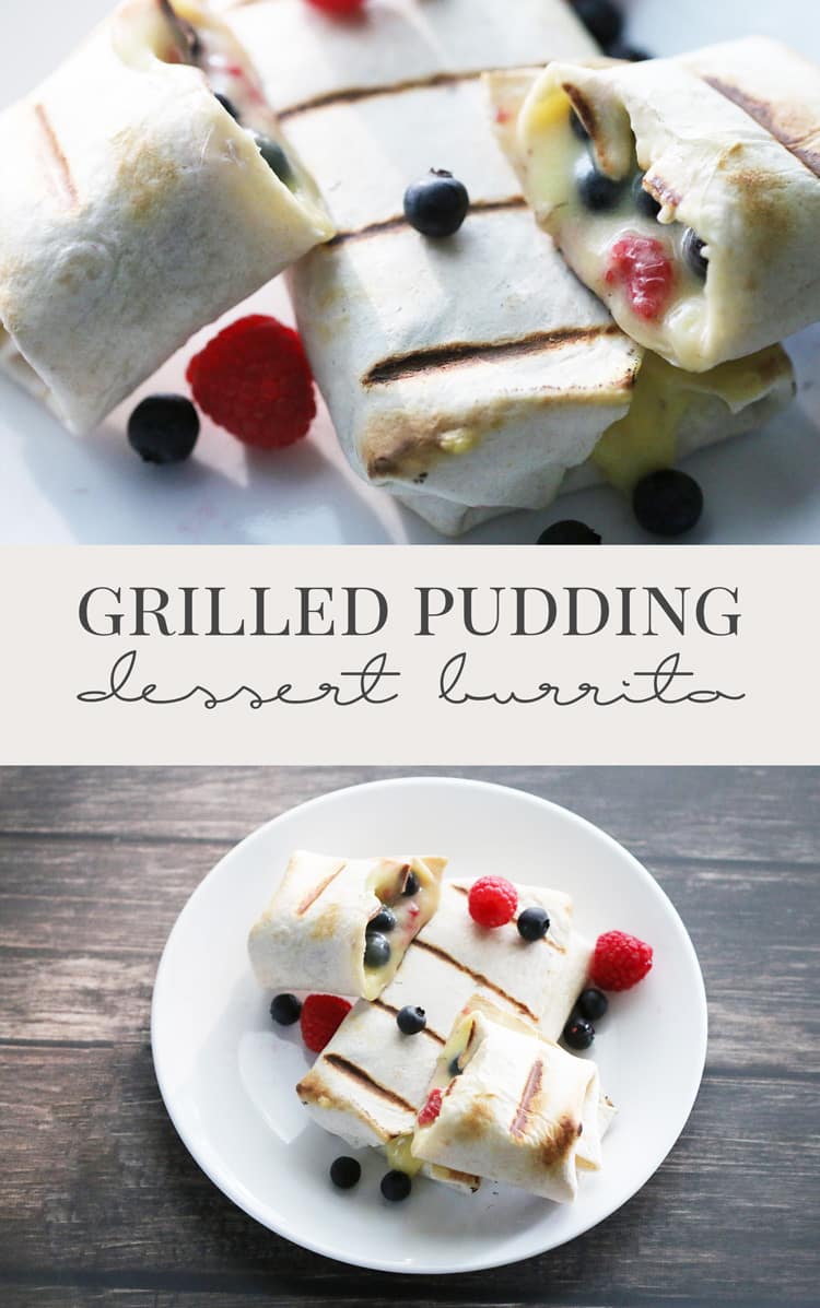 Need something new to make on the grill? Try this delicious grilled pudding and fresh fruit dessert burrito! Quick, easy and great for the whole family!