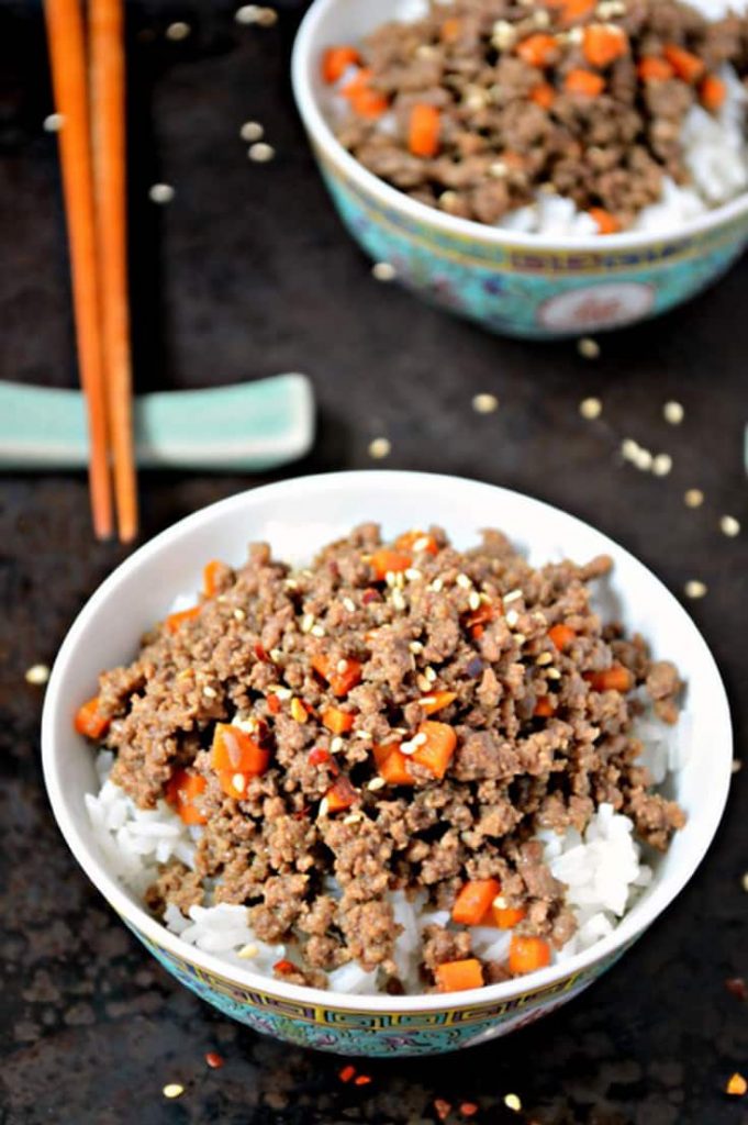 Craving food from your favorite Chinese restaurant? Make this delicious (and easy!) Asian rice bowl instead!