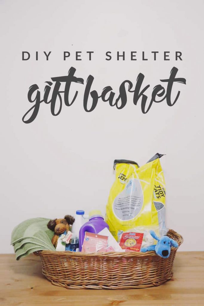 Give back to your local shelter with these easy to put together DIY Pet Shelter Gift Basket. Includes a printable Give Happiness Card!