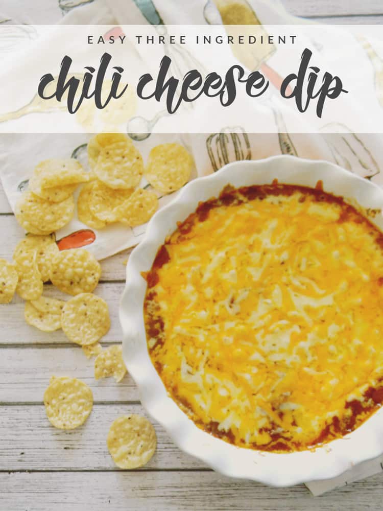 Need an easy dish for the colder days? You've got to try this easy three ingredient chili cheese dip! Great for game days, as an appetizer, and more!