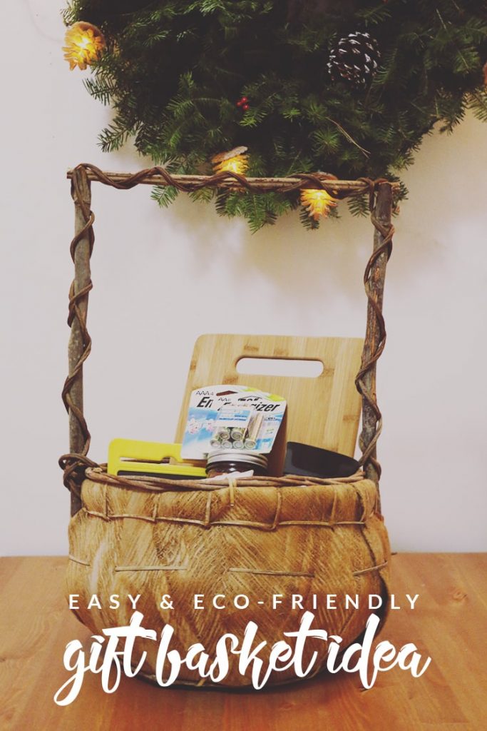 Make your holidays more eco-friendly with this green gift basket idea and easy recycled paper tree DIY! Show your love for your recipient and the planet!