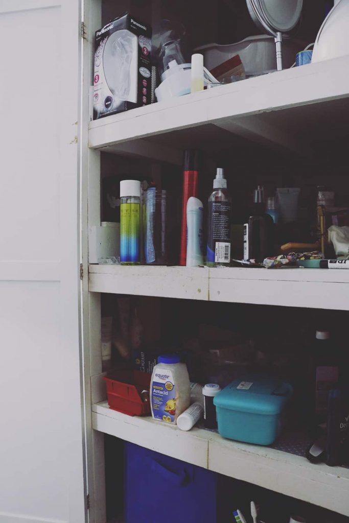 Open Bathroom Cabinet Messy