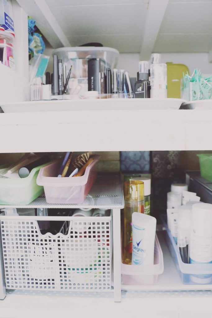 Organized Bathroom Cabinet Shelves