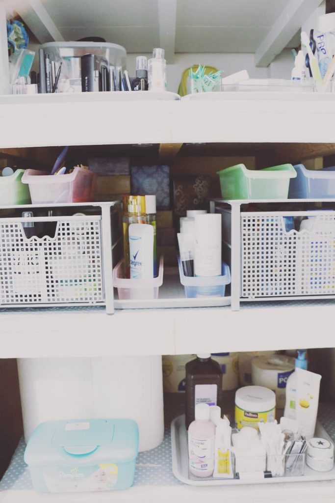 Organized Bathroom Cabinet Shelving