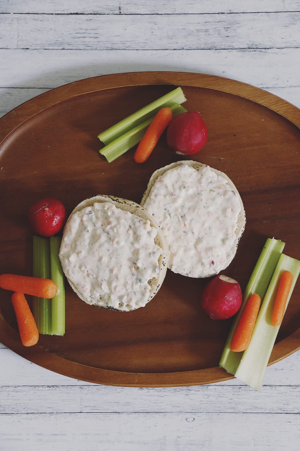 This garden veggie cream cheese recipe is a great way to use your garden vegetables! Use it as dip or spread it on a bagel for a veggie-packed smear!