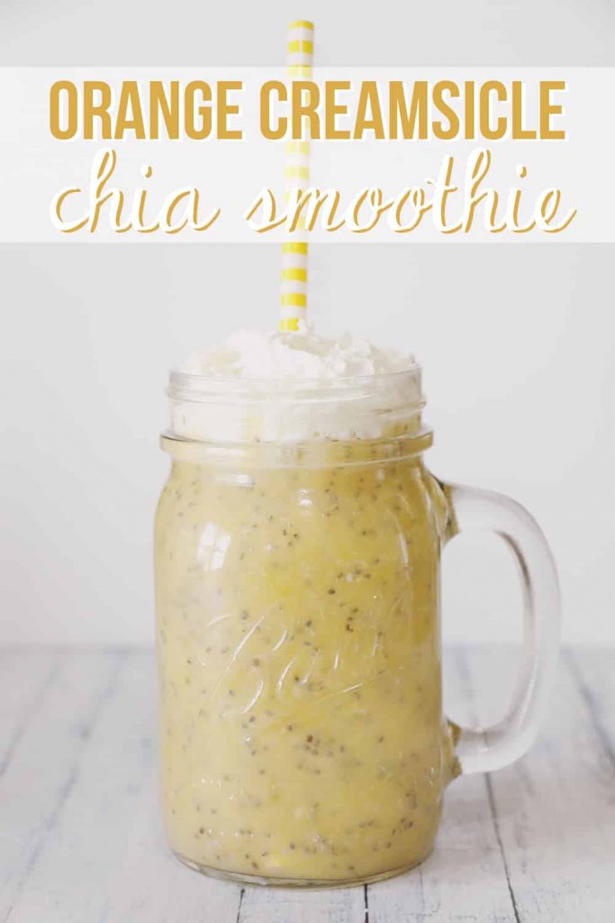 This Orange Creamsicle Chia Smoothie has the same delicious flavors of creamsicles with delicious benefits! It'll be your new favorite refreshing drink!
