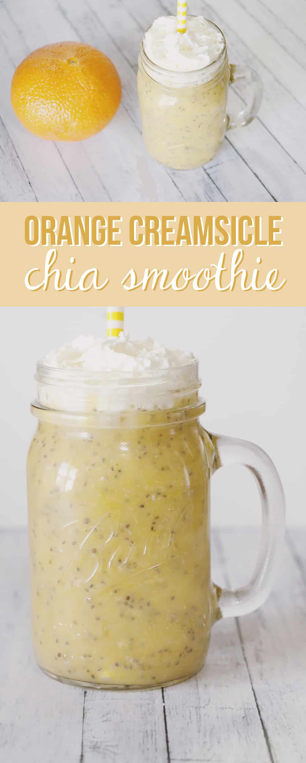 This Orange Creamsicle Chia Smoothie has the same delicious flavors of creamsicles with delicious benefits! It'll be your new favorite refreshing drink!