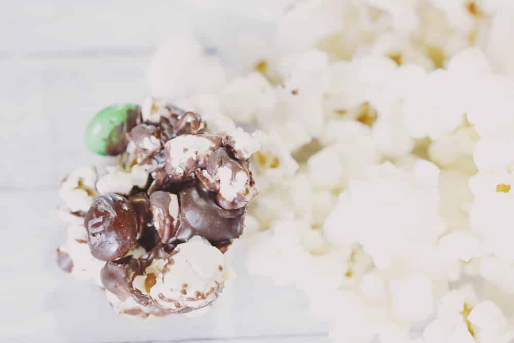 These popcorn and candy movie night bites are a fun, indulgent way to enjoy movie night at home! They're the perfect combination of salty and sweet, too!