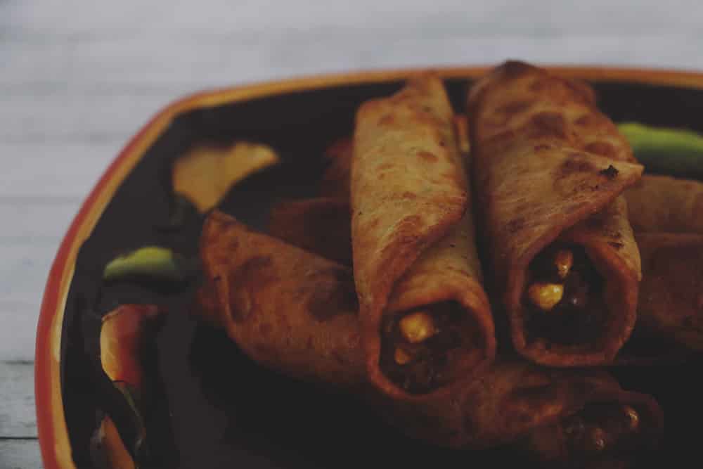 Easy Avocado Corn and Black Bean Taquitos