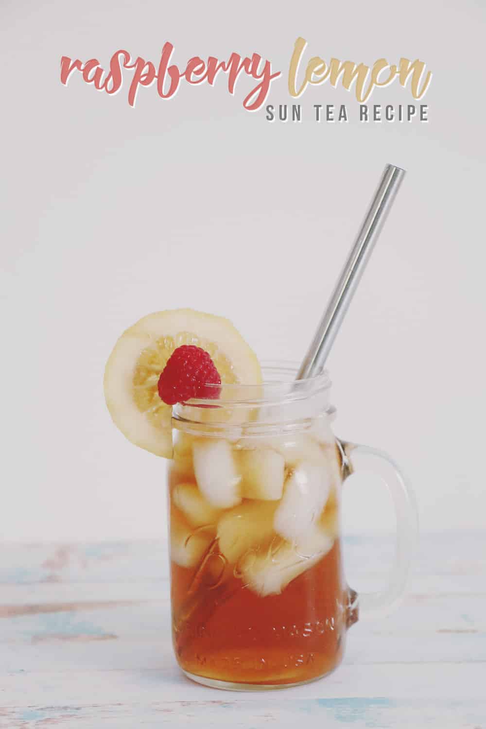 Cool off this Summer with this refreshing raspberry lemon sun tea recipe! It's a fun and fruity twist on your traditional sun tea!