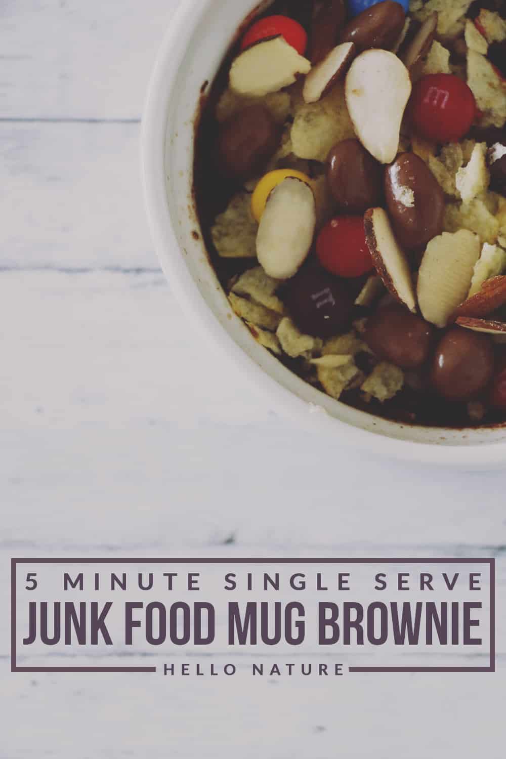 Craving something sweet and salty? This 5 minute single serve junk food mug brownie is the perfect indulgent treat for you to enjoy!