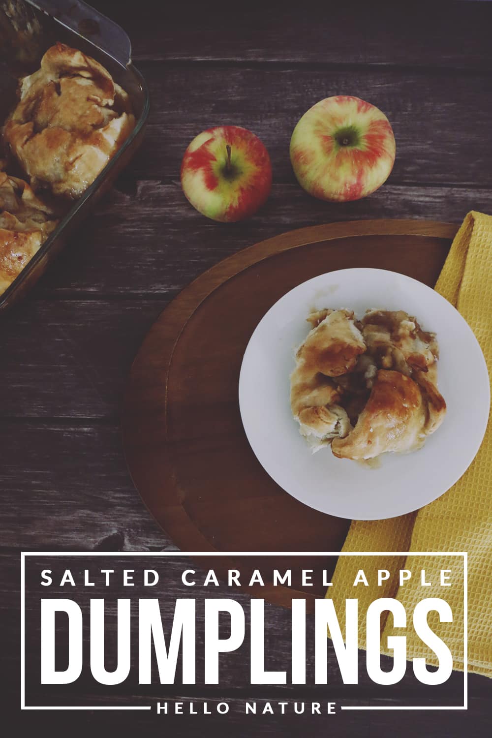 This warm and gooey salted caramel apple dumplings just screams comfort food on a crisp Autumn day. Perfect with ice cream or on it's own!