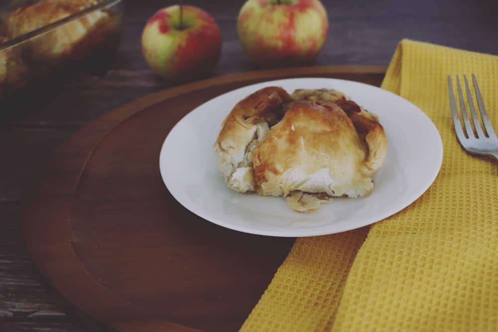 This warm and gooey salted caramel apple dumplings just screams comfort food on a crisp Autumn day. Perfect with ice cream or on it's own!