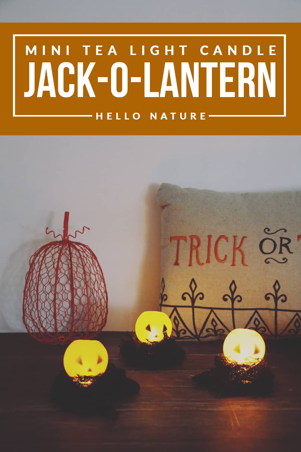 This easy to make Tea Light Jack-O-Lantern DIY is the perfect Halloween craft to add some extra spooky lighting and decor to your home!