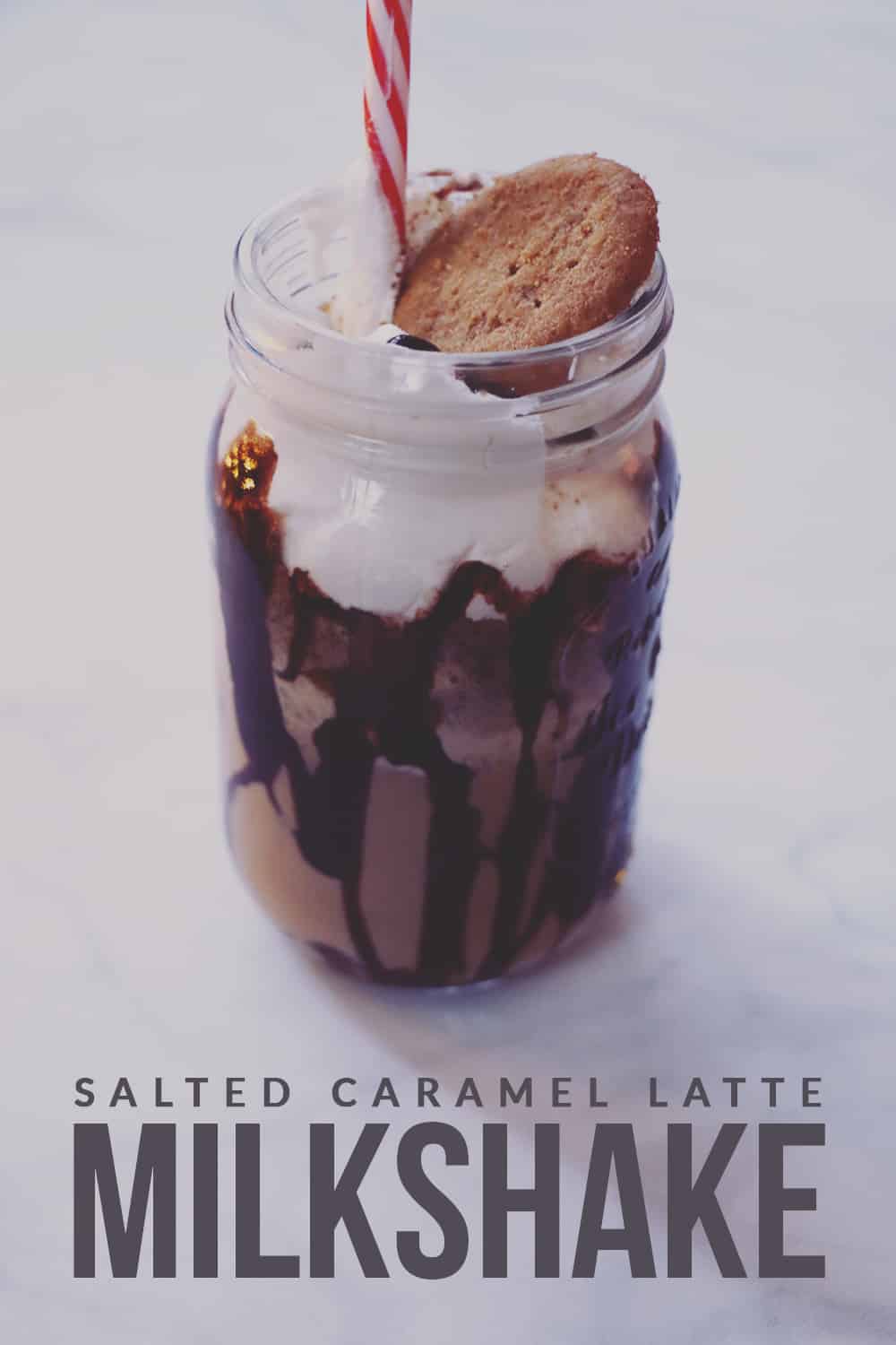 Enjoy one of the best flavors of Fall in this Salted Caramel Latte Milkshake made with frozen yogurt!