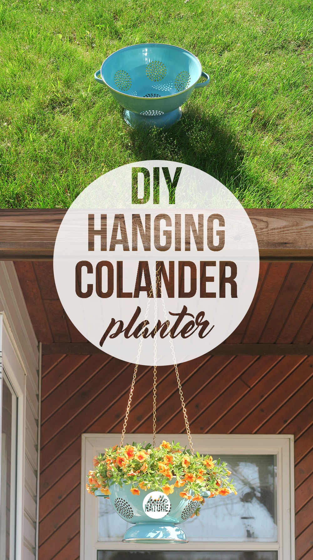 Container gardening just got more fun! With just a few supplies, you can turn a simple kitchen utensil into a unique DIY Hanging Colander Planter.