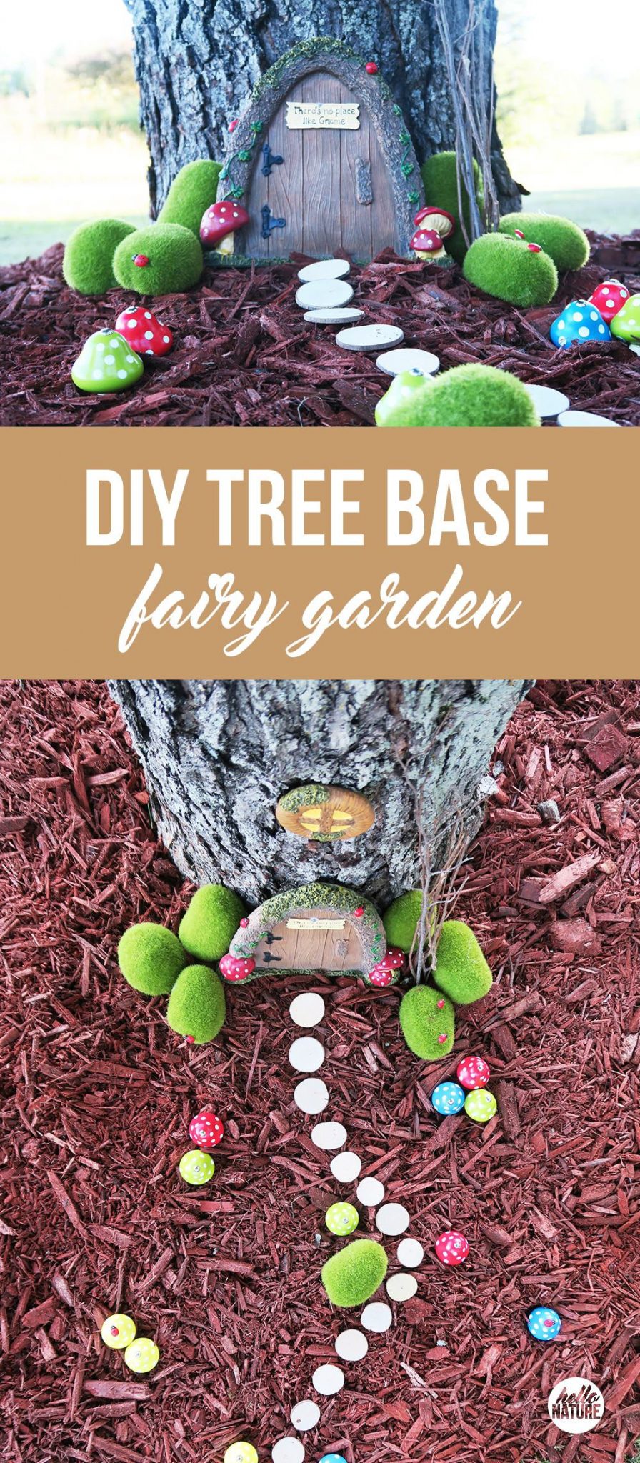 Want to add some whimsy to your yard? This simple DIY fairy garden is the answer! You'll turn your tree base into a magical scene in no time.