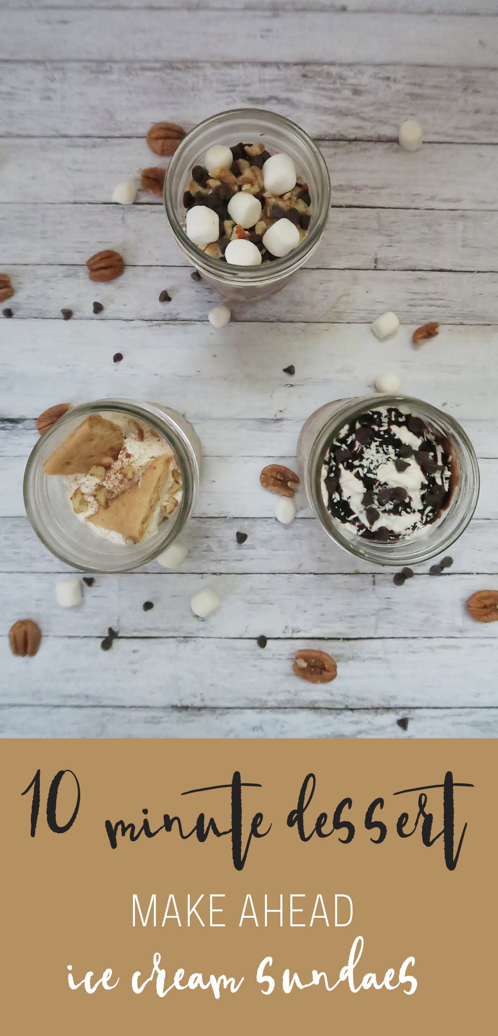 Need a quick 10 minute dessert to wow your guests? Or maybe a simple indulgent dessert for date night? Try these make ahead ice cream sundaes!