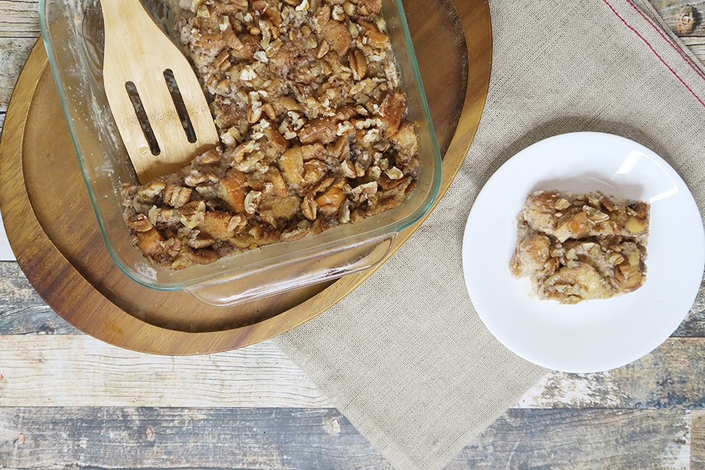 This banana french toast bread pudding recipe is a sweet combo of two delicious dishes. Great for breakfast or a side, it's a dish you won't want to miss!