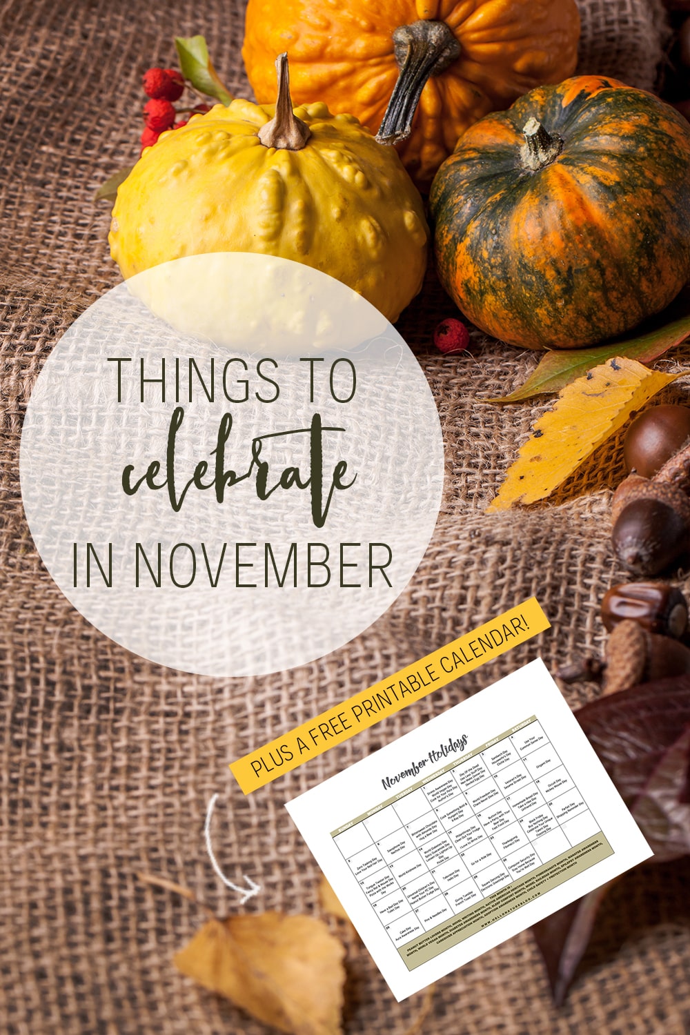 Thanksgiving isn't the only holiday worth celebrating next month. Use this free printable calendar to find every more things to celebrate in November!