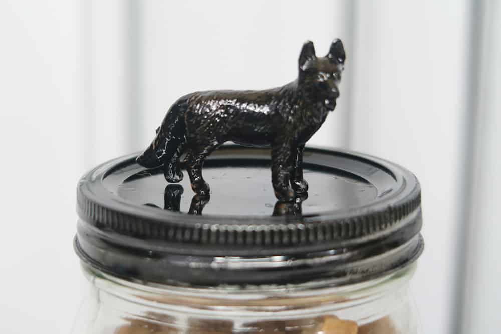 With just a few supplies, you can make this dog treat jar DIY. Keep for your furry friend or give it as a gift to a fellow dog lover!