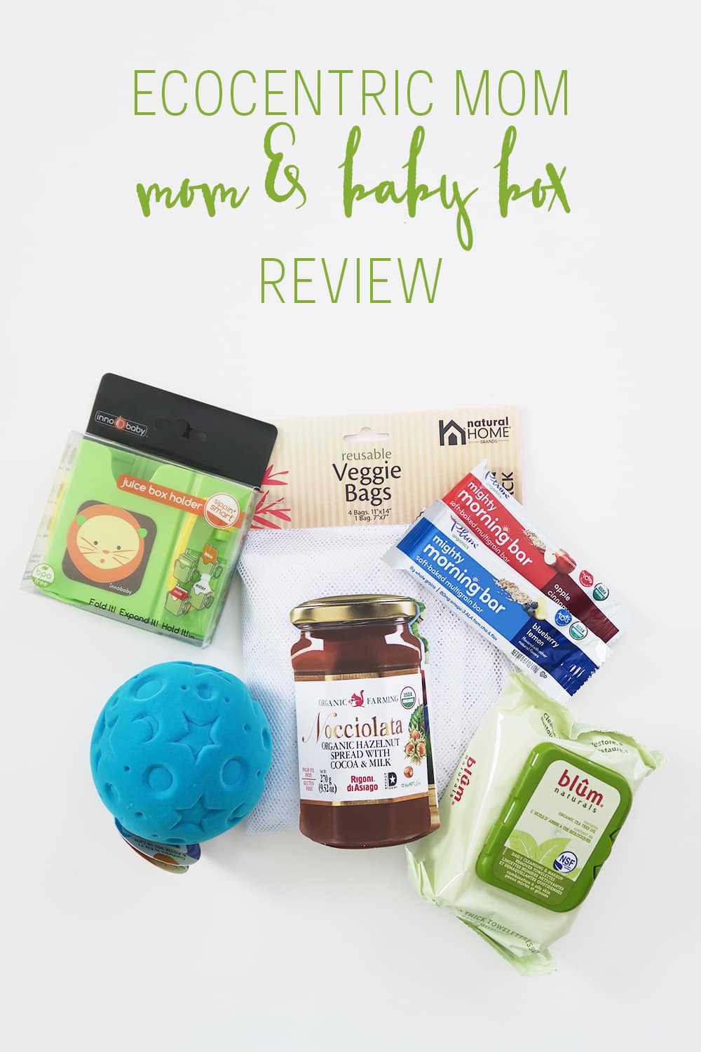 A review of November's Ecocentric Mom Box for Mom and Baby. A must have subscription box for babies and their mamas!