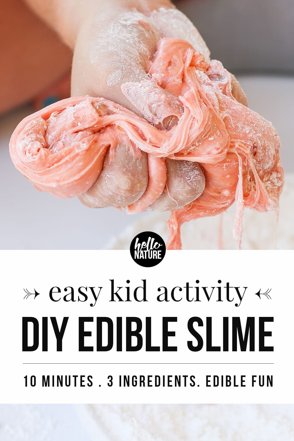 Edible slime is easy to make with just a few ingredients. Learn how to make this easy slime recipe in less than 10 minutes. Gummy worm lovers can't miss this fun kid activity! #EdibleSlime #SlimeDIY #EdibleCrafts #ToddlerActivities #KidActivities #IndoorKidActivities #RainyDayActivities #3Ingredients #Slime