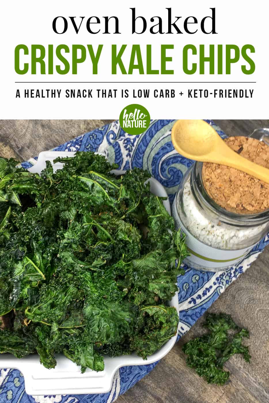 Want to learn how to make crispy kale chips? This easy keto chip recipe will become your new favorite healthy snack in no time! It’s a great healthy kale recipe and can be made in less than 20 minutes. #KetoChip #KaleChip #CrispyKaleChip #HealthyEating #HealthySnack #Keto #KetoFriendly #LowCarb #LowCarbSnack #KetoSnack #KaleRecipe