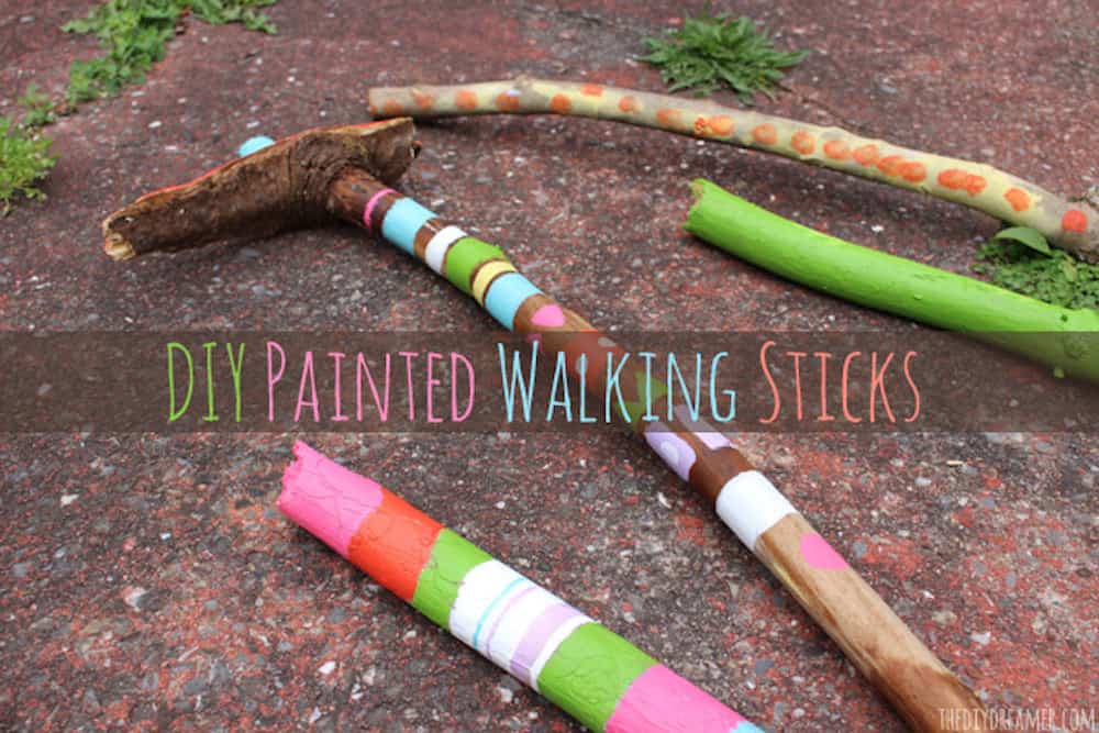 DIY Painted Walking Sticks