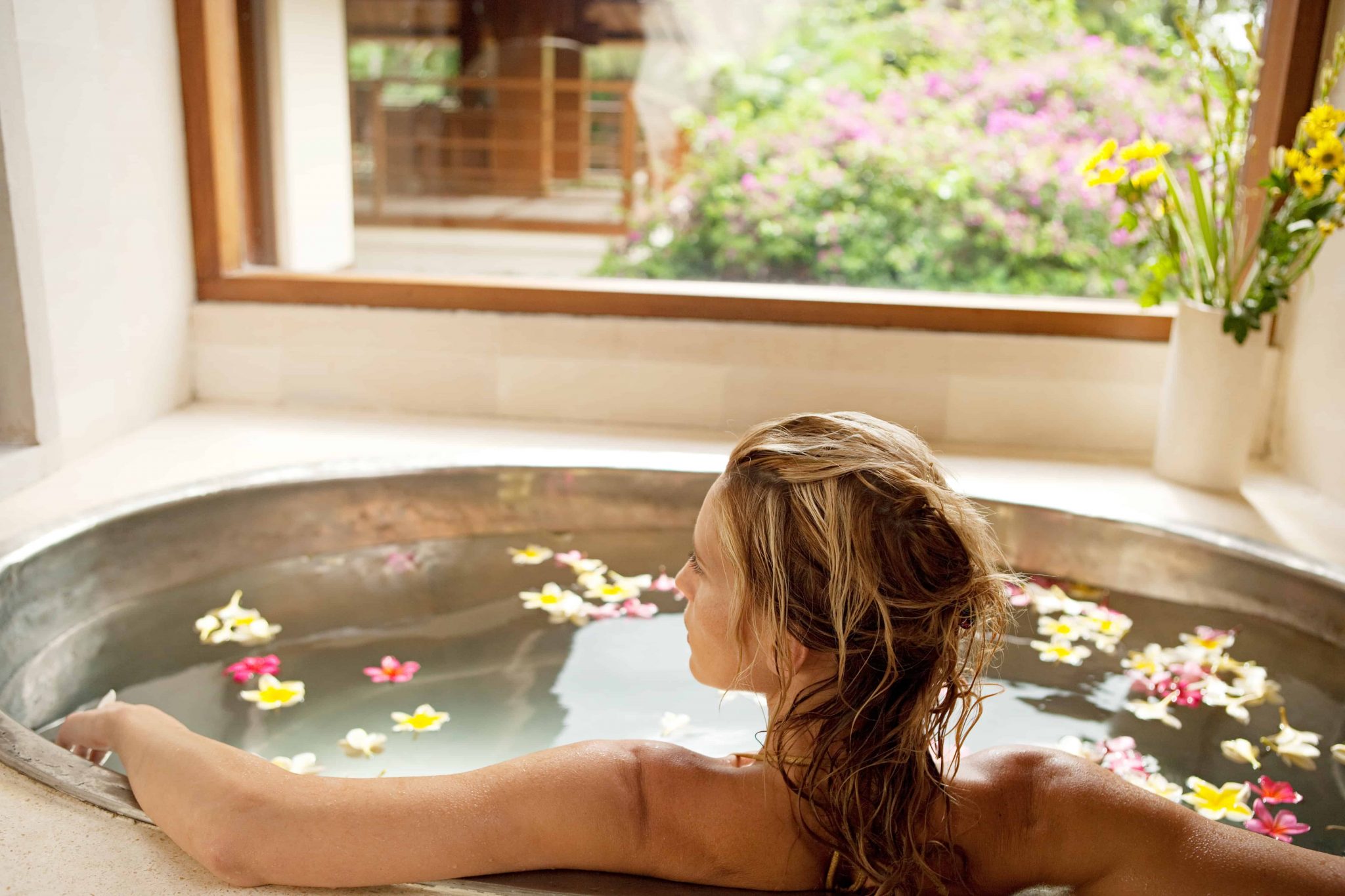 soothing flower bath