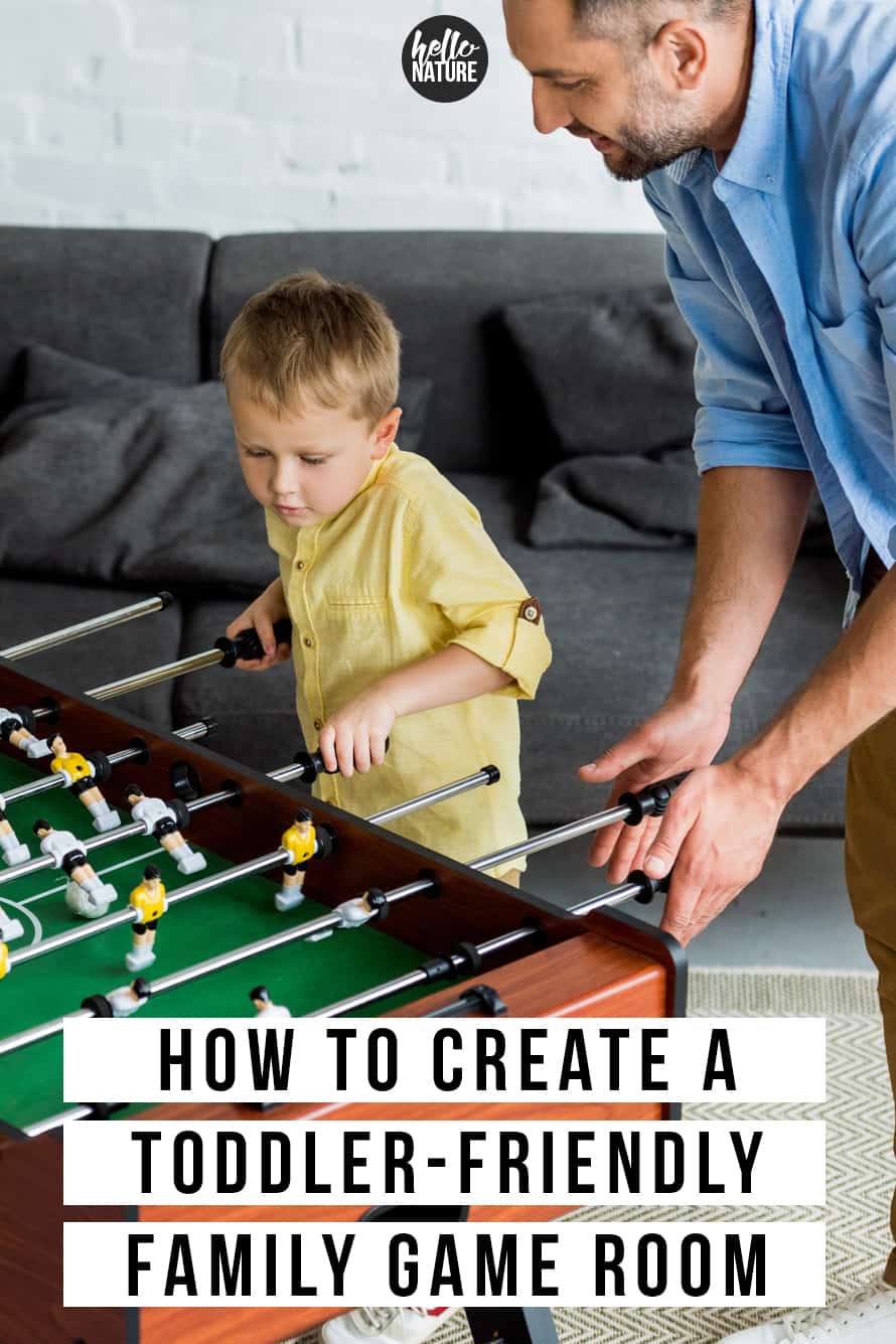 In search of fun family rec room ideas for even the littlest members of your family? These family game room ideas make playrooms simple and fun even for toddlers. Find toddler friendly home products for organizing and play that will make a recreation room entertaining for the whole family. #GameRoom #FamilyNight #GameNight #ToddlerProof #Childproofing #ToddlerHacks #FamilyGameRoom