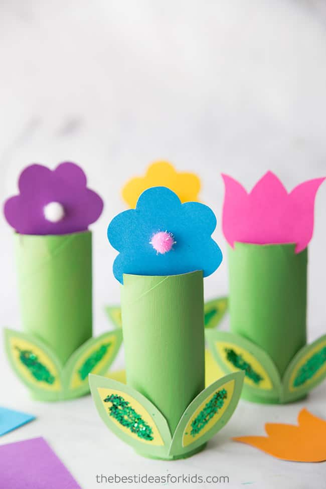 toilet paper roll flower craft