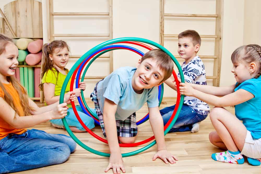 kids and hula hoops