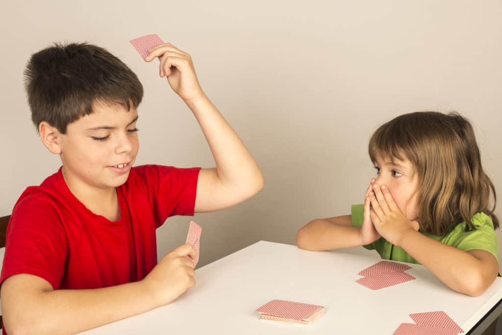 kids playing card game