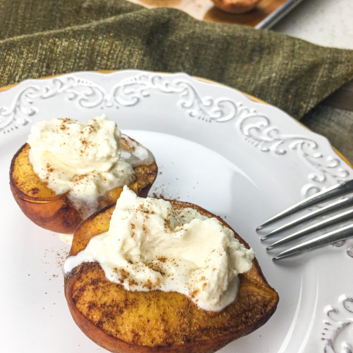 5 Ingredient Cinnamon Baked Peaches and Cream Recipe Bird's Eye Meeple